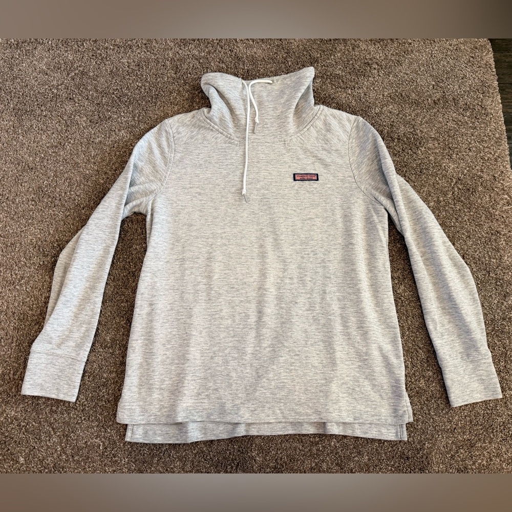 Vineyard Vines Gray Cowl Neck Pullover Sweater medium stripes - Picture 9 of 14